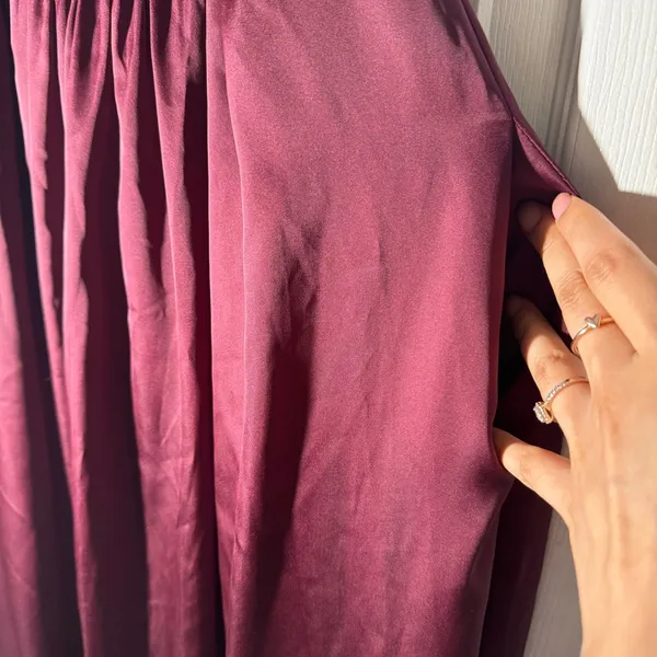 WHITE By Vera Wang • Long Strapless Bridesmaid Dress • Belt • Burgundy/Wine • 2 - Image 8