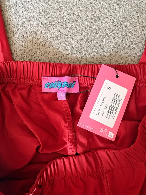 NWT edikted red track pants  - Image 2