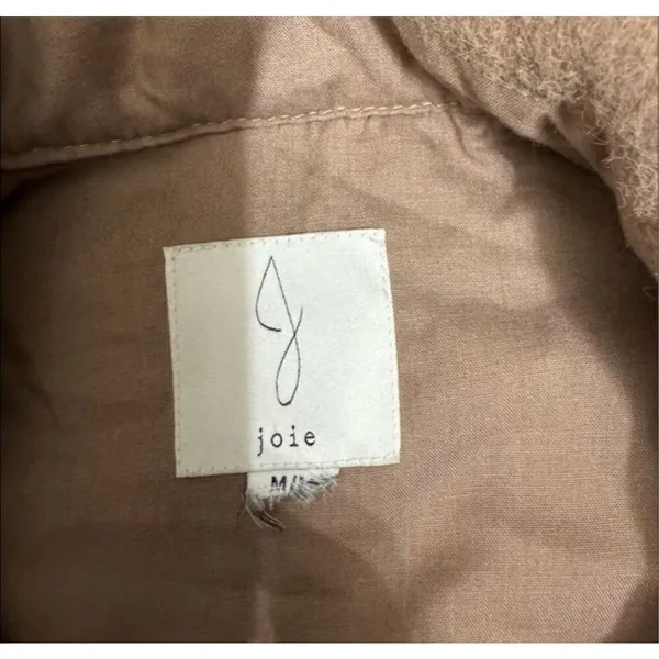 Joie Camel Mocha Moto Teddy Cropped Shacket Medium - Image 6