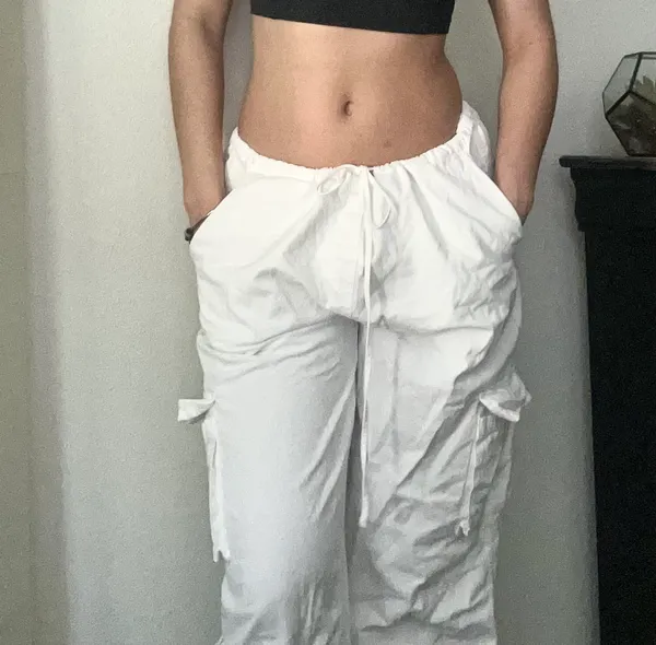 White Parachute Pants Cider Low-Rise - Image 3