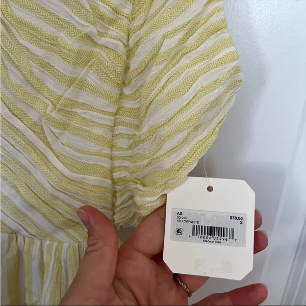 Altar’d State Butter Yellow Striped Maxi Dress Size Small Available NWT - Image 7