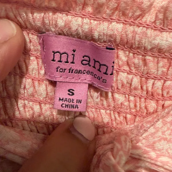 Francesca’s Mi Ami Boho Smocked Pull On Shorts Pink Floral Women’s Small - Image 2