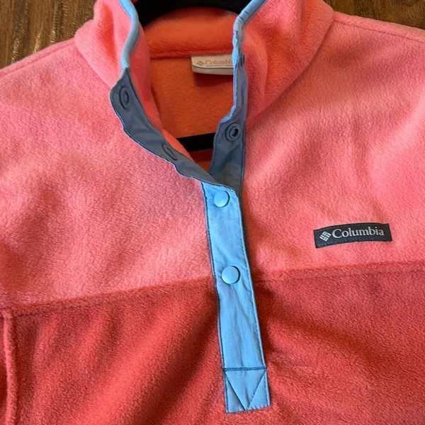 NWOT orange colorblock fleece quarter snap pullover large - Image 9