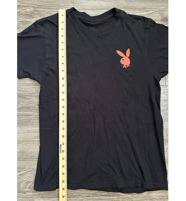 Playboy Women's Crew Neck T-Shirt with Red Logo Bunny Medium - Image 2
