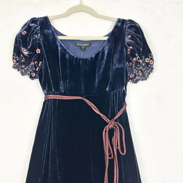 Betsey Johnson New York Vintage Y2K Velvet Mini Dress Size 10 NWT Milkmaid - Image 3
