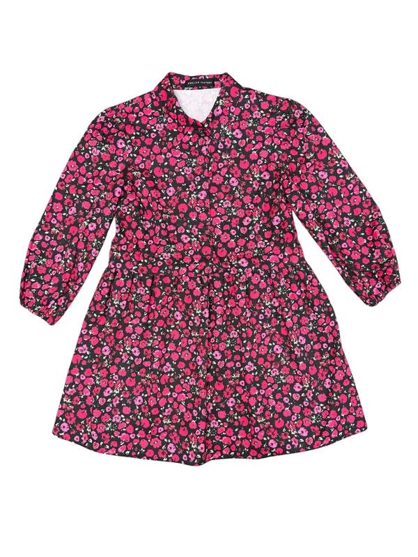 English Factory Floral Shirtdress Mini Dress 100% Cotton 3/4 Sleeves Pink Medium - Image 6