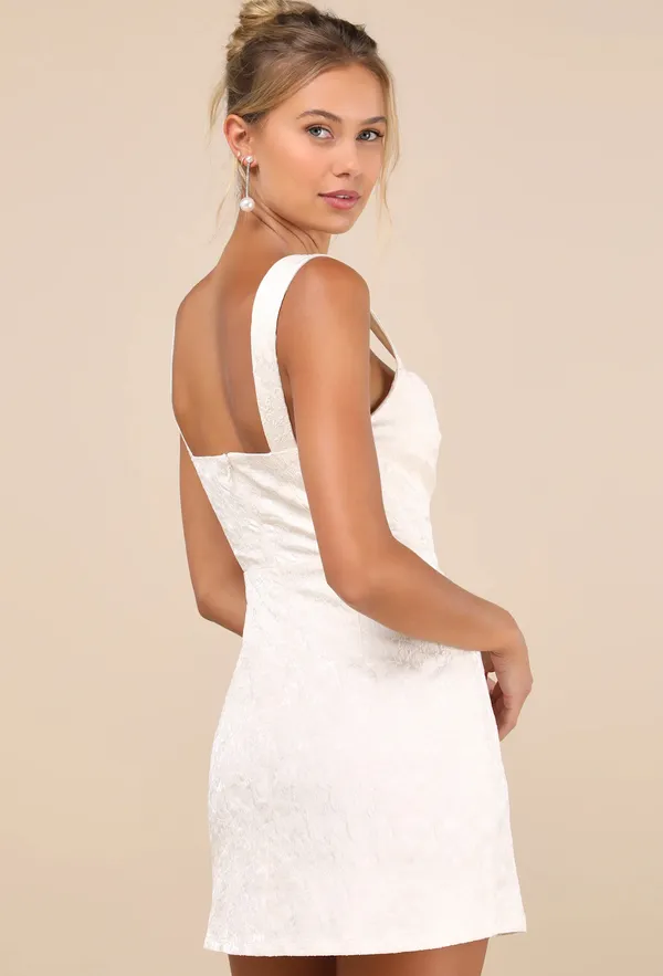 Lulus Ivory Mini Homecoming Dress  - Image 2