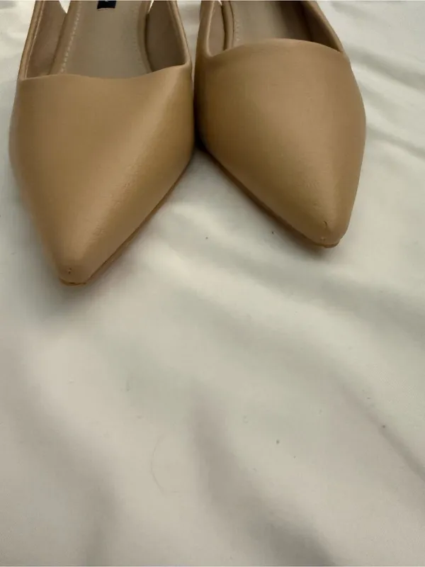 EUC French Connection Quinn Nude Slingback Kitten Heel - Image 8