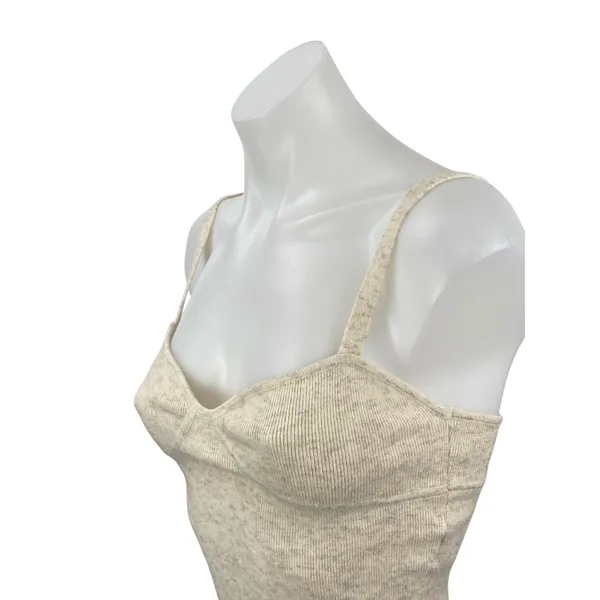 Aritzia Wilfred Beige Wool Cashmere Knit Bustier Corset Cami Tank Crop Top Sz S - Image 2