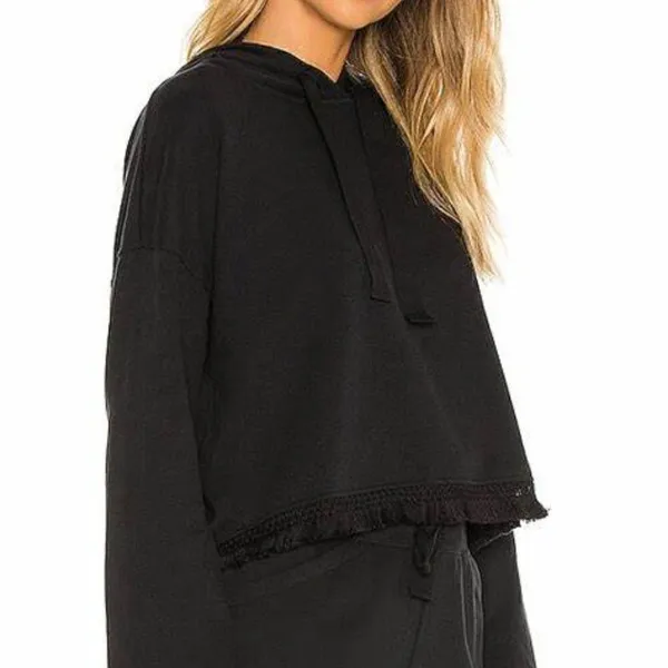 NWT Alala Tropez Black Cropped Hoodie Sweatshirt - Image 2