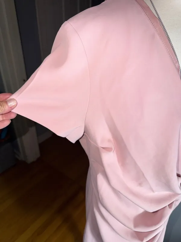 NWT Ruched Wrap Midi Dress in Blush Pink - Image 4