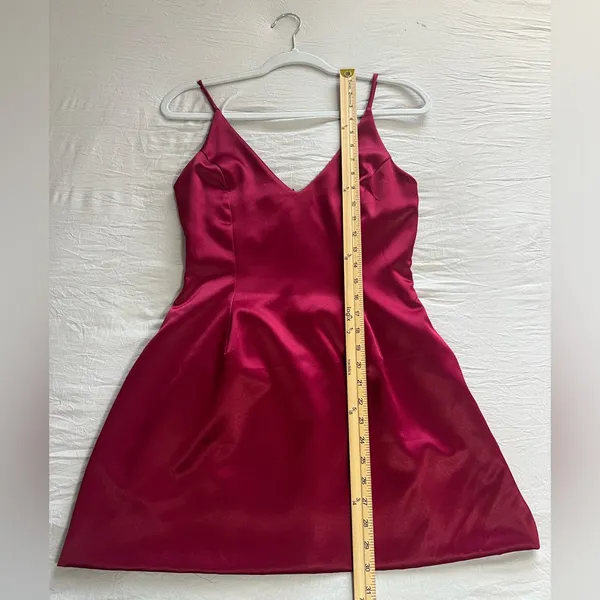 OOTDFash Burgundy Satin Dress Size Medium‎ - Image 7
