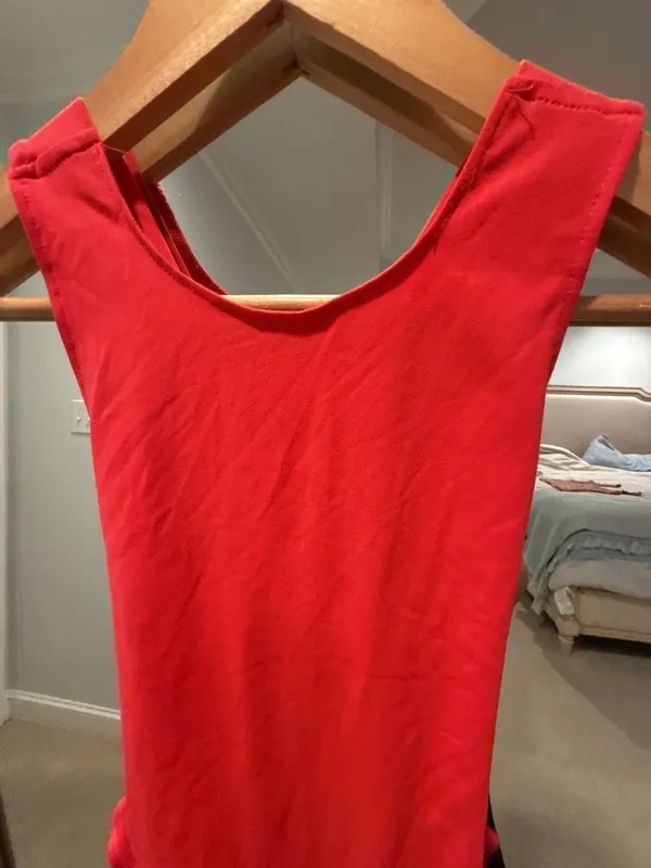 Intimately Free People Solid Red Sleeveless Criss-Cross Back Bodysuit - Image 2