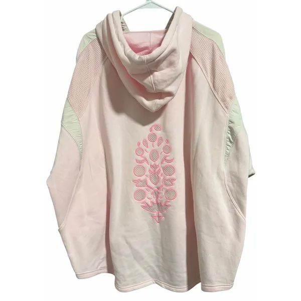 Free People‎ Movement Racing Striped Hoodie Heirloom Pink Women's Size Medium - Image 2