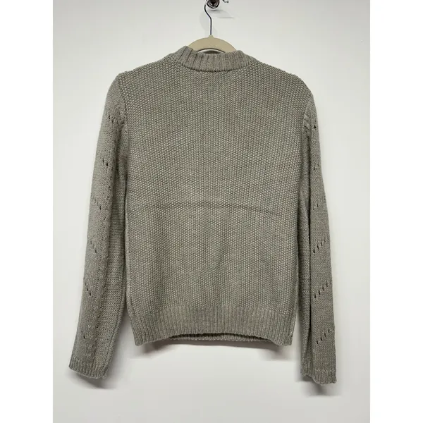 English Factory Pointelle Knit Sweater Heather Gray Mock‎ Neck Wool Blend S NWT - Image 5