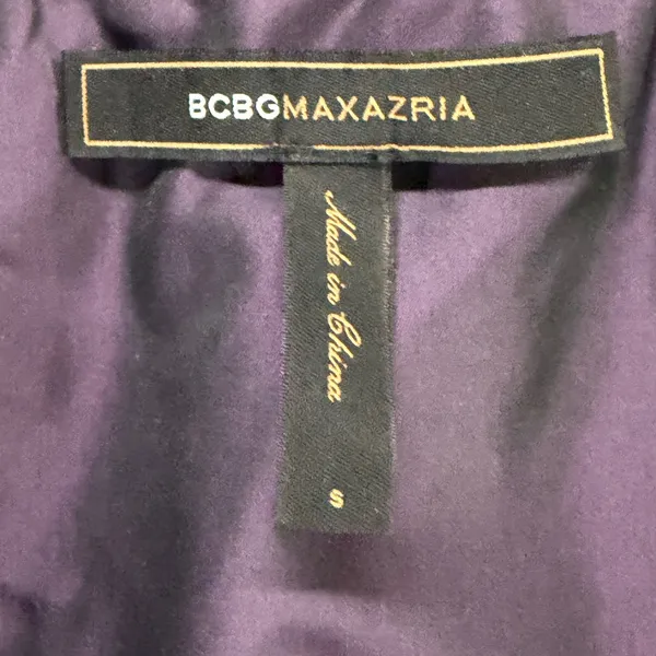 BCBGmaxazria Ruffle Mini Dress Womens S Dark Plum Night Luxe Party Dark Romantic - Image 12