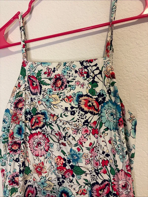 chloe+rene Floral Spaghetti-Strap Dress in Teal & Pink - Image 5