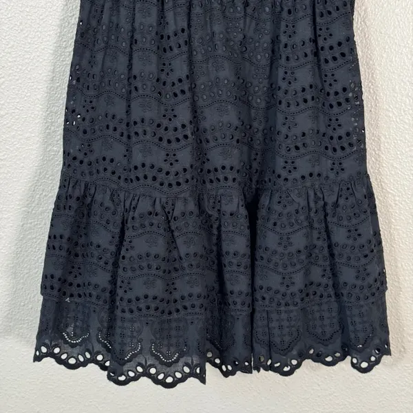 Love Shack Fancy Black Lace Off Shoulder Mini Dress Womens XS Whimsigoth Boho - Image 9