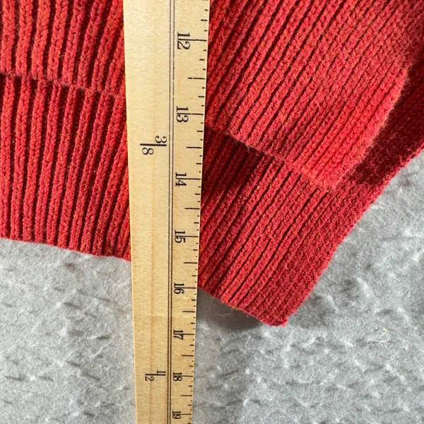 1401 | Silence + Noise‎ Ribbed Cropped Mock Neck Knit Sweater Red Womens XS - Image 4