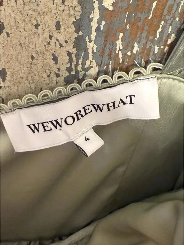 WeWoreWhat Corset High Low Maxi dress Fog Green size 4 - Image 9