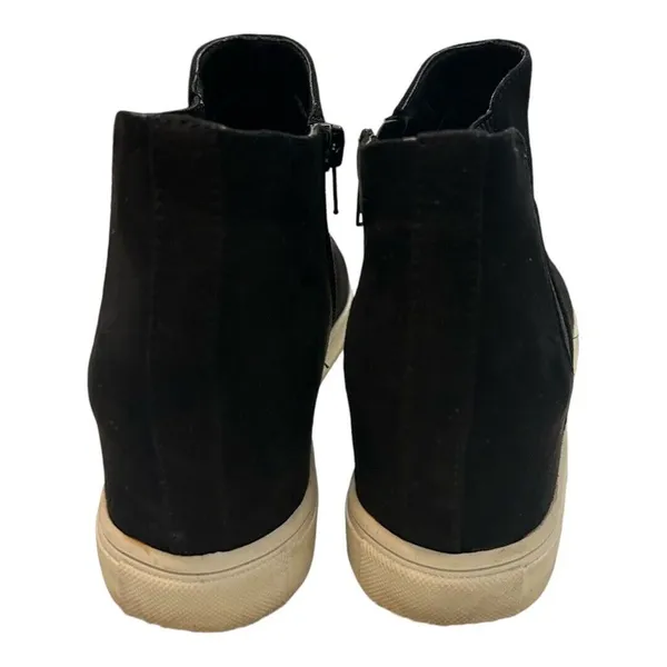 Steve Madden Wedgie Womens Black Suede Side Zipper Ankle Boots Size 7 M Used‎ - Image 6