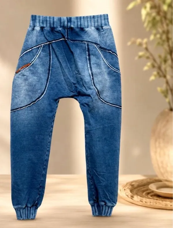 Labellamafia Acid Wash Denim Style Drop-Crotch Joggers – Size Small / P - Image 4