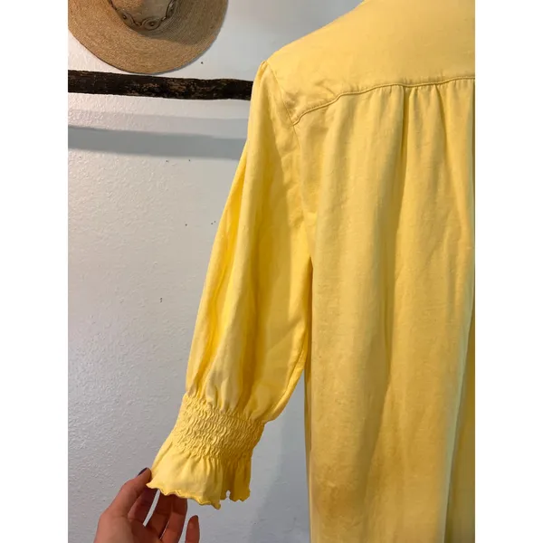 Vintage Yellow Floral Embellished Nighty Sleep Dress Cottage Size XL The Paragon - Image 6