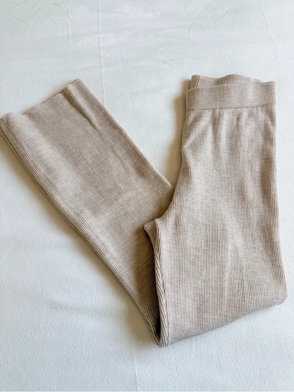 & Other Stories Flared Rib Knit Trousers - Image 2