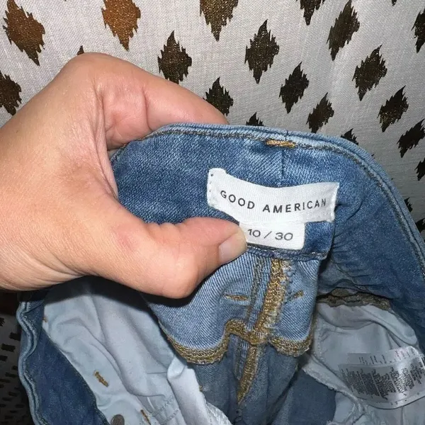 Good American jeans skinny stretchy light wash denim Khloe Kardashian size 10 - Image 2