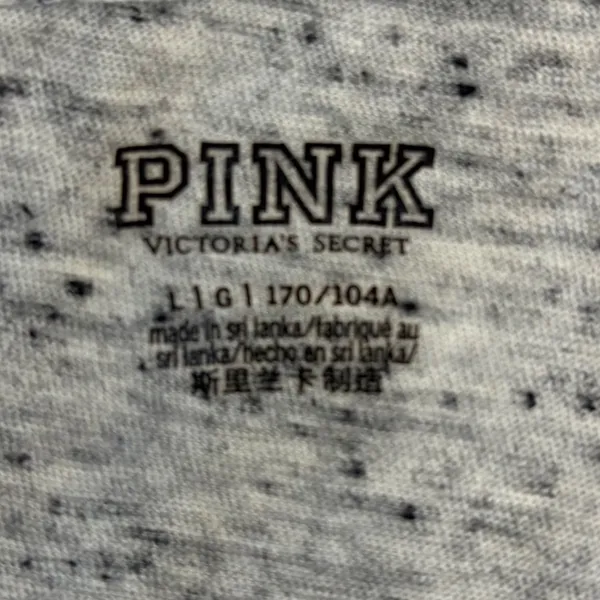 Pink Victoria's Secret Grey Space Dye Preppy ‎ Comfy Crop Top Womens Large Retro - Image 4