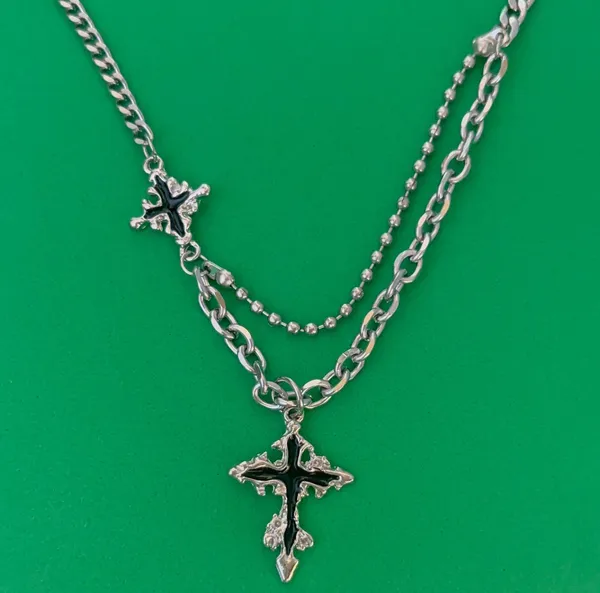 Cross Pendant Necklace for Men Women Streetwear Hip Hop Unisex Necklace - Image 3
