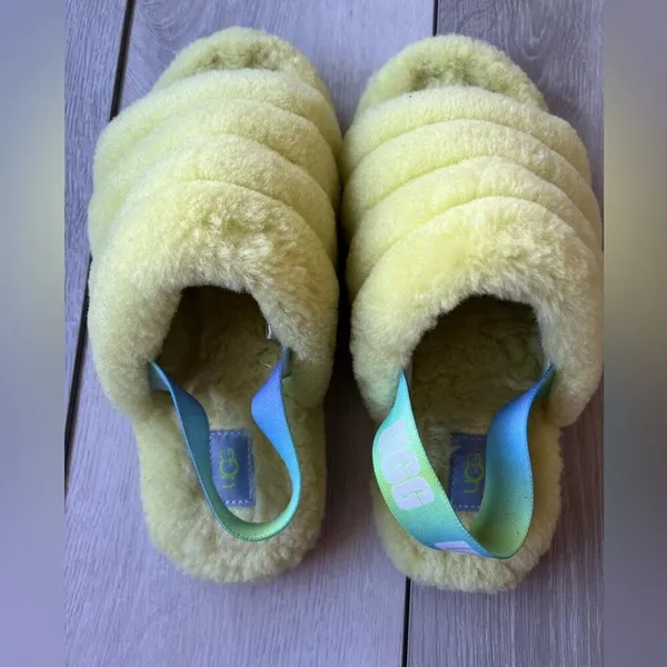 Ugg Fluff Yeah Slippers in yellow size 6 - Image 3