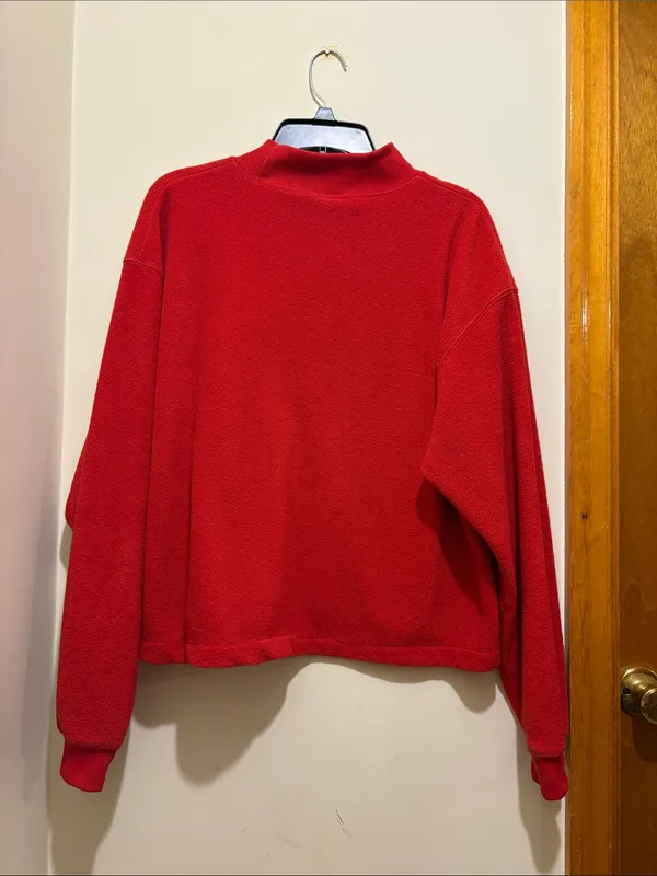 Disney Red Minnie Mouse Disney World Mockneck Fleece Pullover Women’s Size XL - Image 6