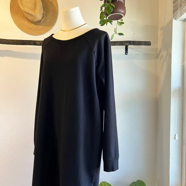 Daily Practice x Anthropologie Black Cotton Sweater Dress Tunic Size Medium - Image 3