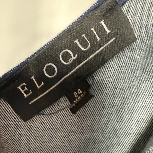 Eloquii One Shoulder Ruffle‎ Denim Jumpsuit in Blue Size 24 - Image 6