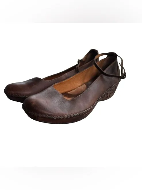 Clark’s Artisan Collection Brown Leather Mary Jane Wedge Classic Comfort - Image 4