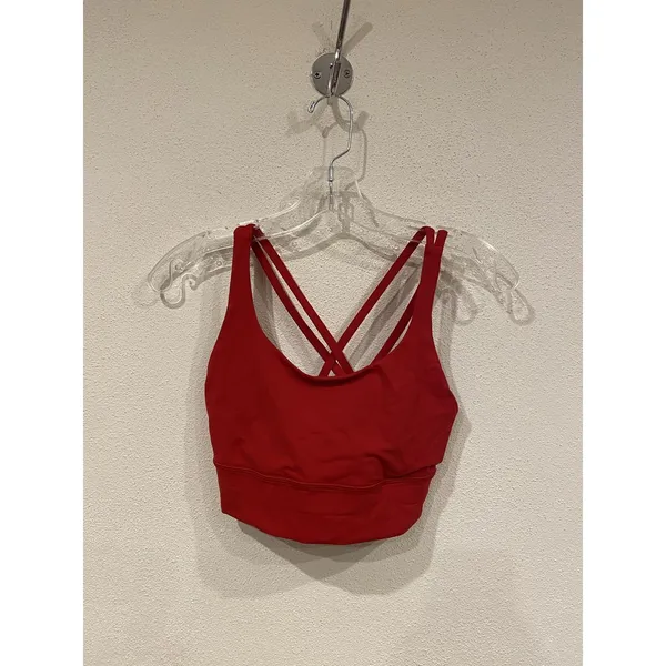 Lululemon Sports Bra Womens 8 Red Strappy Crossback Yoga Athletic Workout - Image 2