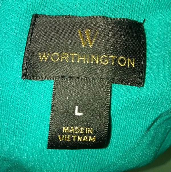 Worthington L Workwear Mock Neck Sleeveless Greenish Blue Soft Stretch Top - Image 3
