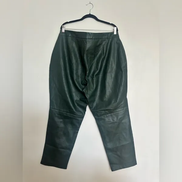 ELOQUII Women’s classic Fit Slim Green Faux Leather Ankle Dress Pants - Image 6