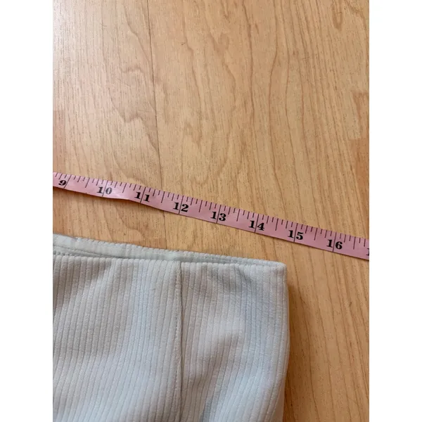 LULULEMON Ribbed Softstreme‎ Zip-Leg High-Rise Cropped Pants Size 10 In Bone - Image 8