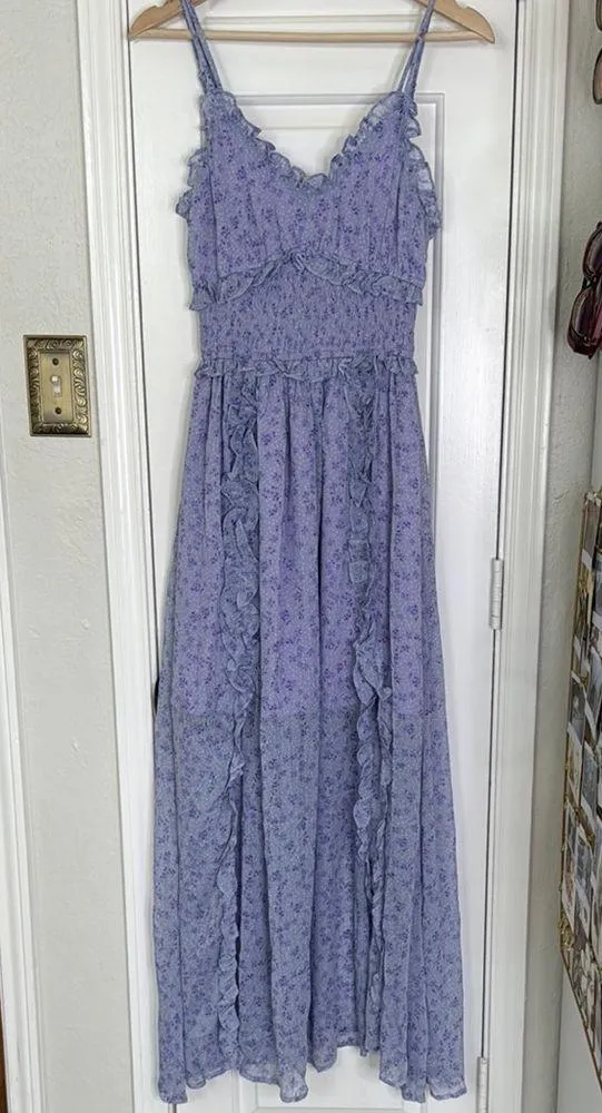 Elliatt Victorian lilac floral ruffle maxi dress - Image 3