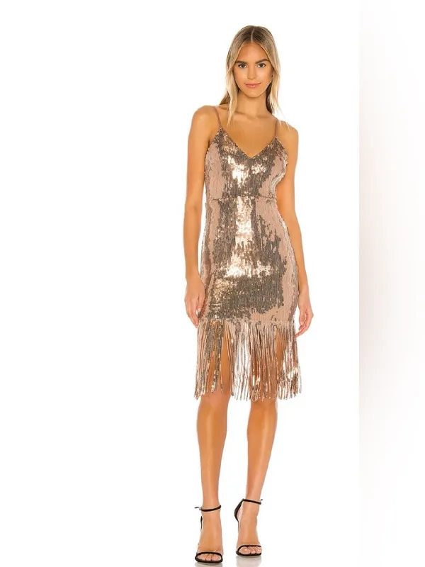 Superdown Raquel Mini Dress in Gold Size XXS - Image 2