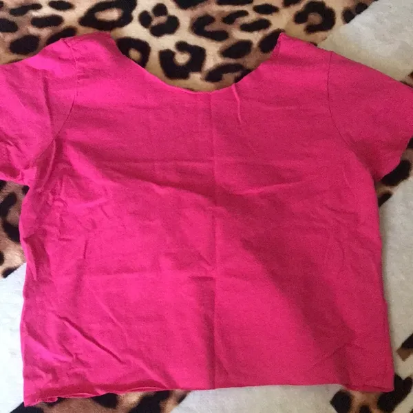 Pink‎ goat cropped t shirt cute Y2K - Image 5