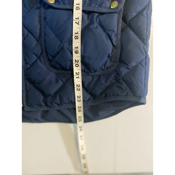 Woolrich Puffer Vest Women's L Blue Quilted‎ Duck Down Full Zip Winter Pockets - Image 9
