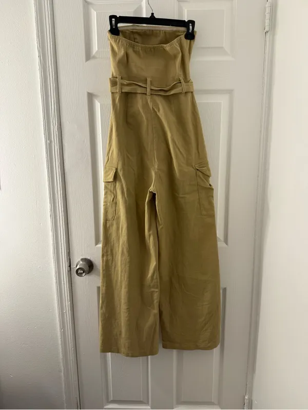 Strapless Wide-Leg Jumpsuit with Belt - Image 4