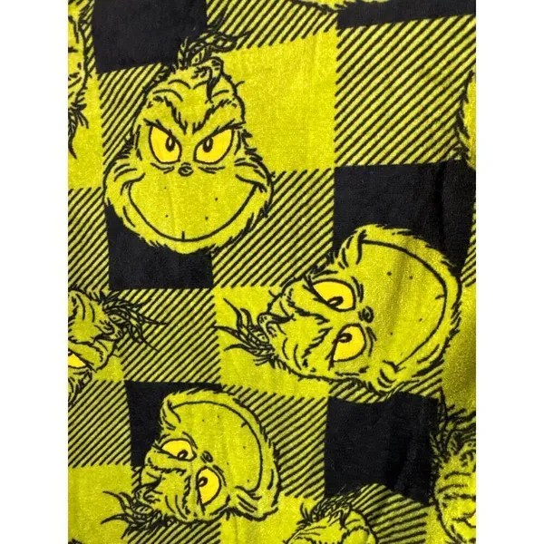 Dr. Seuss The Grinch Plaid Christmas 2‎ piece Pajama Set Women's Medium NWT - Image 6