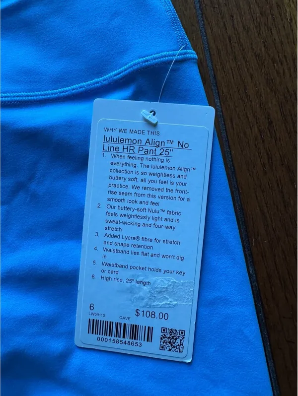 Lululemon Align No Line High Rise 25” Ocean Wave Size 6 NWT - Image 4