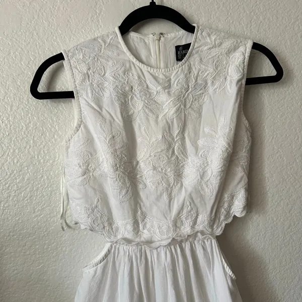 Bardot White Embroidered eyelet cutout maxi midi dress - Image 2
