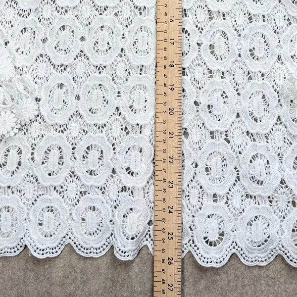 White Crochet Lace Long Sleeve Blouse High Neck Floral‎ Boho Top XS Boho Cottage - Image 8