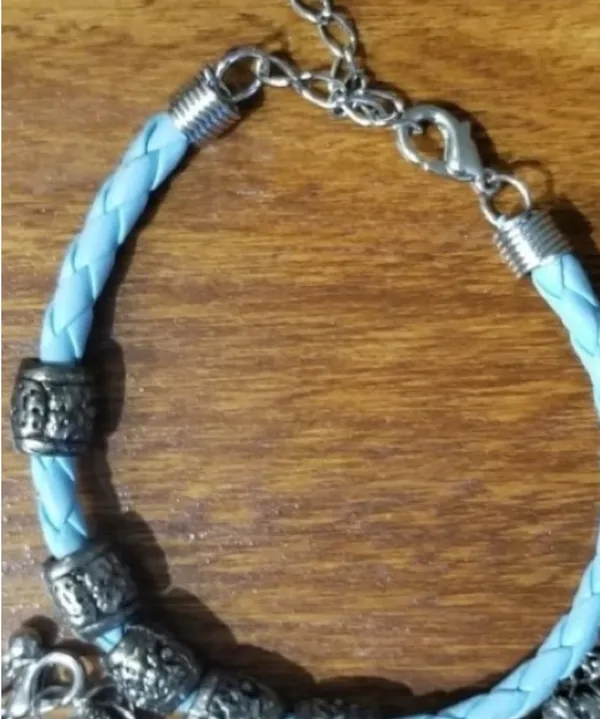 Blue Braided Boho Leather Bracelet - Image 5